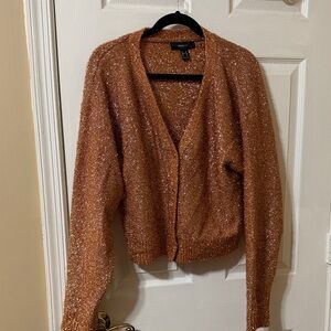 Forever 21 Glittering Copper Cardigan